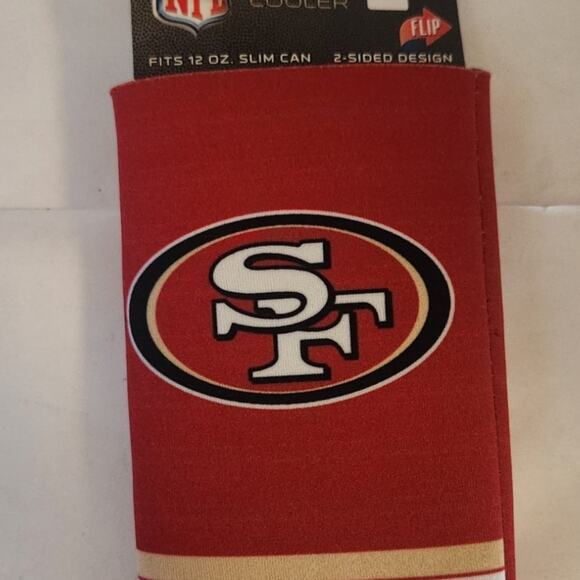 NFL San Fransisco 49ers 2 sided Slim Can 12oz Can Cooler New with Tags - Picture 2 of 3